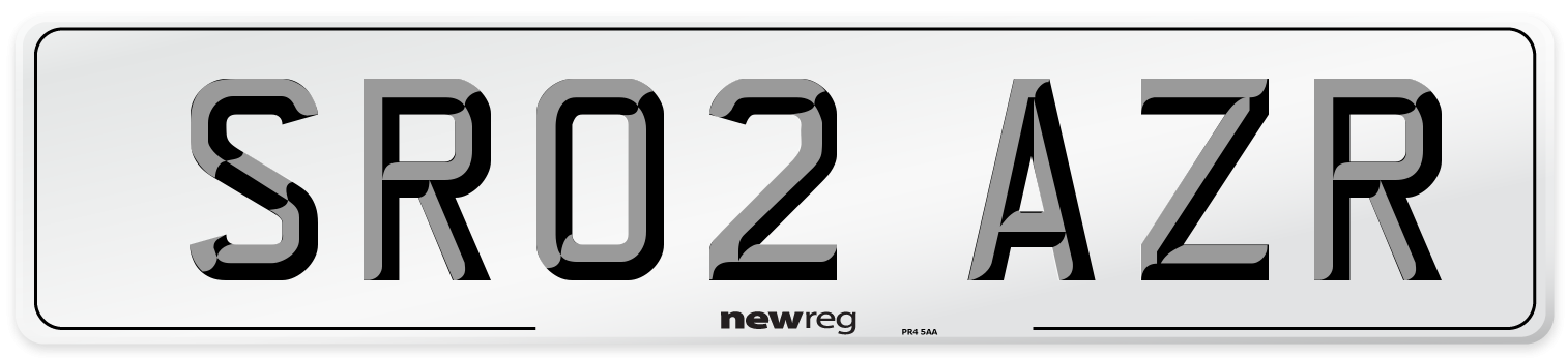 SR02 AZR Number Plate from New Reg